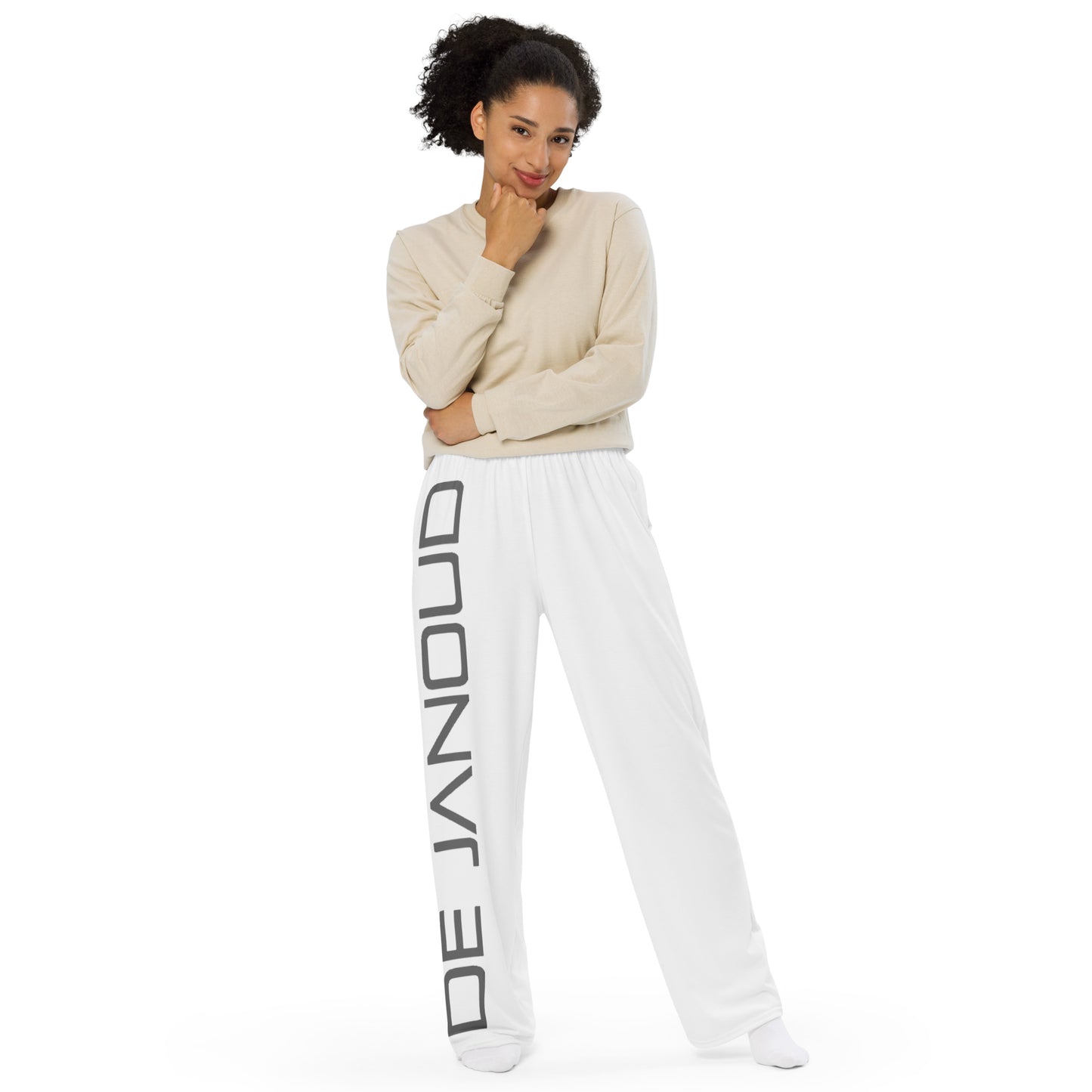 De Janoud - Limited White Sports - Unisex Wide-Leg Pants